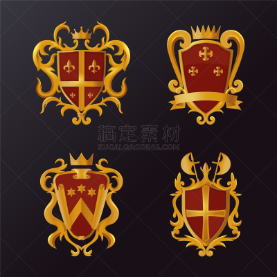 盾,王冠,分离着色,安全,盔甲服,安全的,力量,证章,矢量,复古