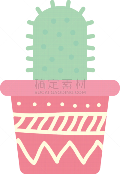 isolated cactus inside pot block gradient style