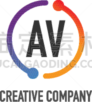 initial letter av creative circle logo design