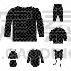 小的,图标,线,毛衣,无尾礼服,热,儿童,夏天,恶作剧,设计