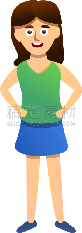 裙子,女孩,时尚,图标,动画片,快乐,可爱的,商务,乐队,鞋子
