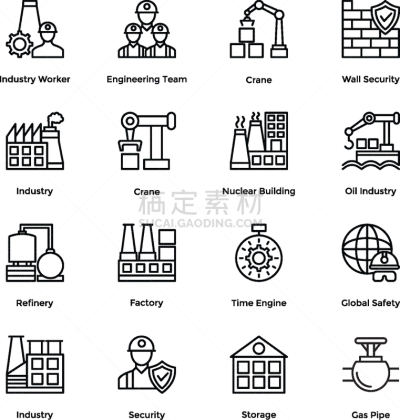 工业,建筑业,数字8,图标集,成一排,石油工业,商务,图像,加油站,矢量