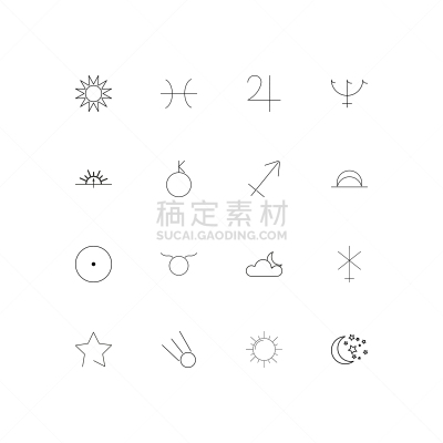 轮廓,直的,计算机图标,星座,图像,双鱼座,矢量,标志,金牛座,月亮