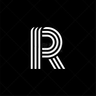 英文字母r,,信函,线条,商务,几何形状,字母,模板,现代,品牌名称