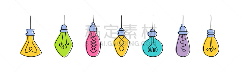 复式楼,照明设备,乱画,电灯泡,矢量,手,彩色图片,高雅,螺线,几何形状