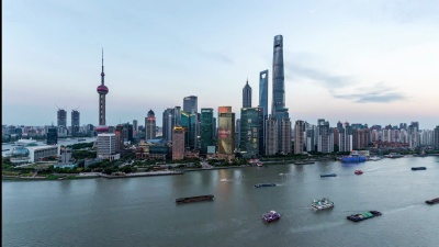 延时摄影上海天际线