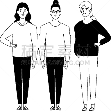 女人,头像,动画片,黑白图片,可爱的,人,高雅,图像,美,设计