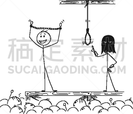 男人,群众,等,动画片,刽子手,概念,名声,享乐,庆祝