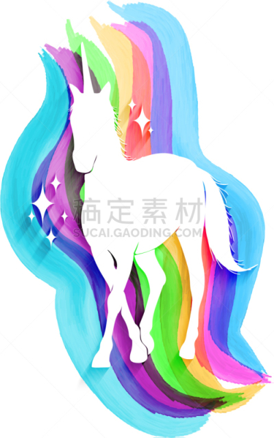 独角兽,神话,飘然,小马,自然美,动物,童话故事,剪影,布置,复古