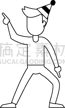 男人,动画片,派对帽,黑白图片,生日,男孩,白色,人,肖像,庆祝