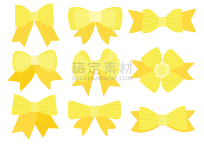 黄色,蝴蝶结,绘画插图,矢量,白色背景,时装模特,婚姻,多色的,包装纸,黄金
