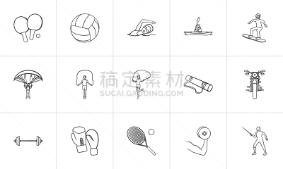 运动,设备用品,乱画,轮廓,手,绳子,网球运动,绘制,蹦