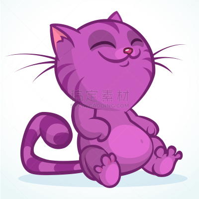 幽默,卡通,可爱的,矢量,绘画插图,猫,曼彻堪猫,沙尔特勒猫,从容态度,坐