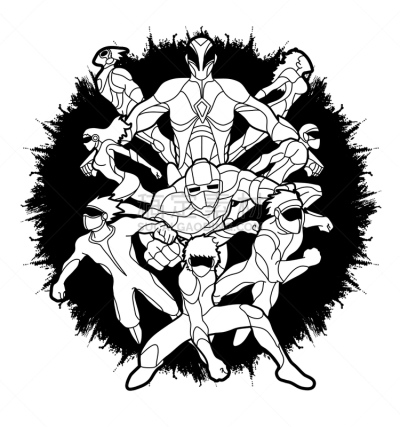 动作,人群,体育团队,忍者,斗篷,女人,相伴