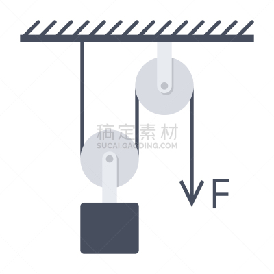 移动式,滑车,分离着色,理论设计标签,绳子,平衡,图像,矢量,装货,教育