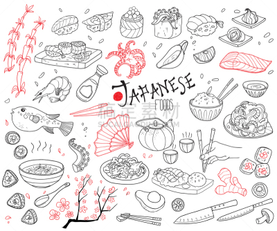 日本食品,银餐具,亚洲,筷子,传统,寿司,海产,食品,绘制,烹调