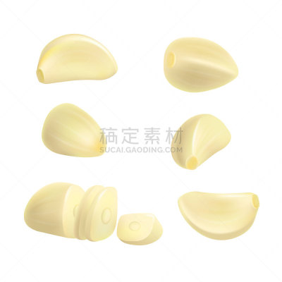 大蒜,横截面,清新,背景分离,香料,食品,丁香,调味品,现实主义,植物