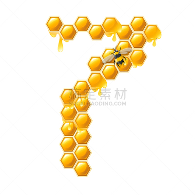 六边形,蜜蜂,水滴,蜂蜜,数字7,形状,黄色,白色,蜂蜡,黄金