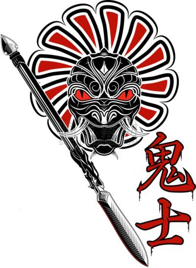 魔鬼,日本武士,白色,亚洲,传统,象形文字,中世纪时代