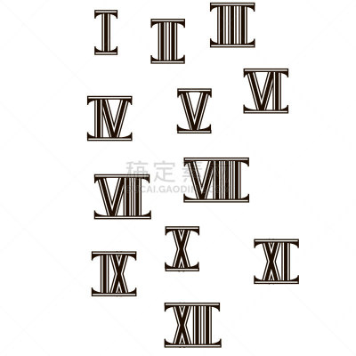 罗马数字,现代艺术,背景分离,字母,信函,一个人,复古风格,绘画插图,时尚,布置