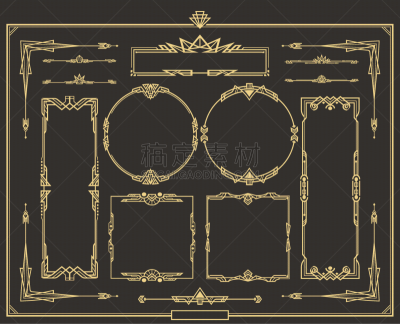 art deco风格,黄金,书页,1920年-1929年,几何形状,华贵,帐单,复古风格,现代,背景