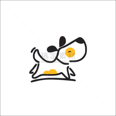 cute dog logo monoline