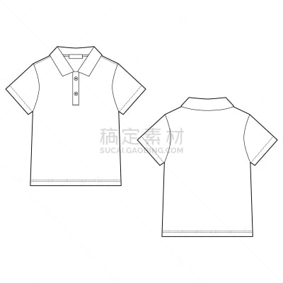 白色,模板,POLO衫,正面视角,背面视角,运动,纺织品,简单,设计