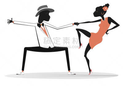 浪漫,异性恋,舞蹈,绘画插图,青年人,分离着色,背景分离,热情,摇滚乐,波萨诺瓦