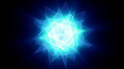 蓝光闪耀的星星与光线一起旋转，能够无缝地循环