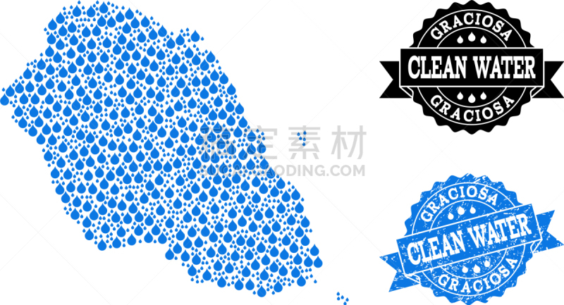 水,格拉西奥萨岛,岛,镶嵌图案,饮料,清新,肮脏的,水印,水灾