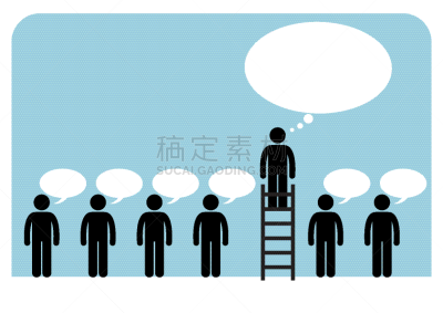 巨大的,传媒,思想气泡框,小的,通讯职位,想法,高处,符号,概念,台阶