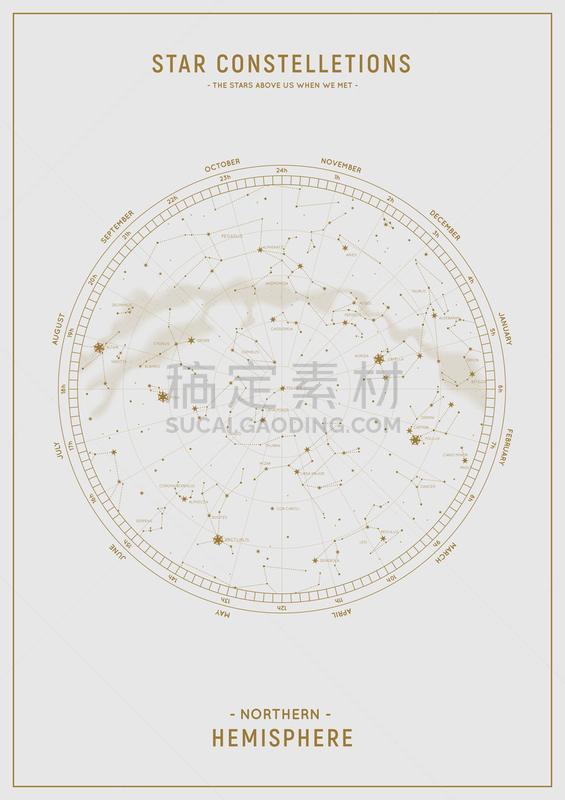 华丽的,矢量,星座,高大的,星图,北半球,秘密,球体,半球体,图表