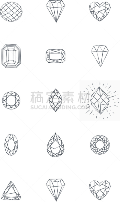 分离着色,图标,钻石,白色背景,华贵,模板,品牌名称,复古