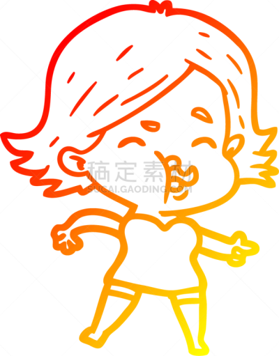 女孩,热,山,铅笔画,卡通,舌头,女人,性格,艺术,拉