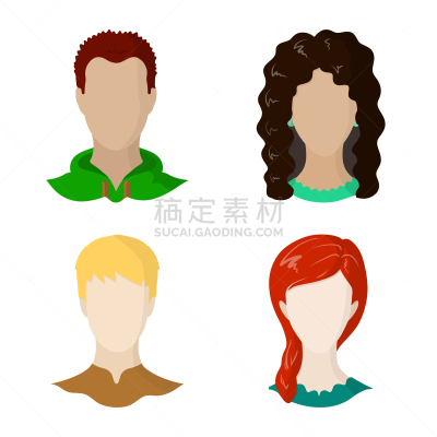 分离着色,人造模特,符号,头像,人造物,专业人员,肖像,女人,头发,布置