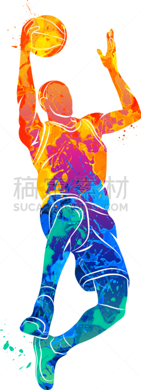 球,篮球运动员,分离着色,篮子,人,男人,图像,涂料,力量
