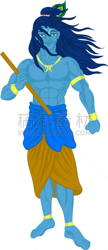 性格,毗湿奴,神,分离着色,可爱的,建摩斯达密节,图像,印度教,矢量,儿童