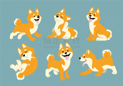 动画片,柴犬,宠物,纯种犬,家庭,图像,狗,动物,性格,收集