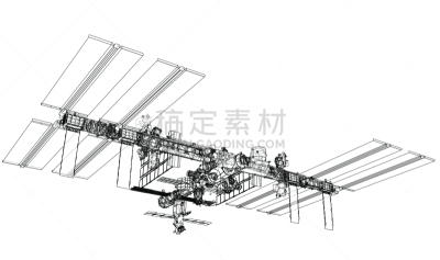 太空船,轮廓,矢量,未来,空间站,几何形状,蓝图,技术,火箭,车站