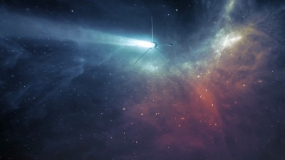 使用曲速驱动飞向星云的宇宙飞船-科幻小说