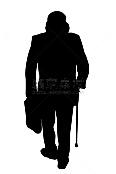 手杖,老年男人,分离着色,多代家庭,人,肢体缺损,古老的,男人,图像,步行