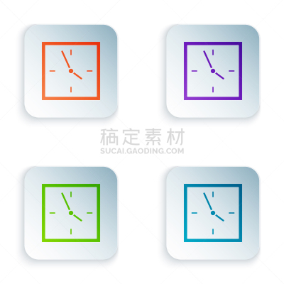 color clock icon isolated on white background