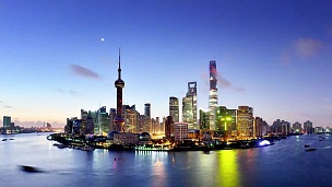上海城市景观鸟瞰，中国上海