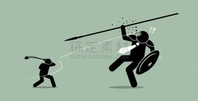 比较, 巨人歌利亚,代表,大卫,艺术品,商务,获胜