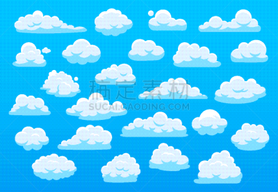 可爱的,云景,天气,天空,绘画插图,毛绒绒,自然,全景,矢量,天堂