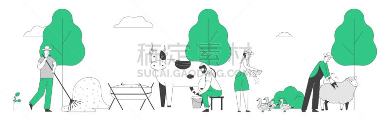 农业,人,职业,家畜,大桶,食品,女人,牛,动物,喂养