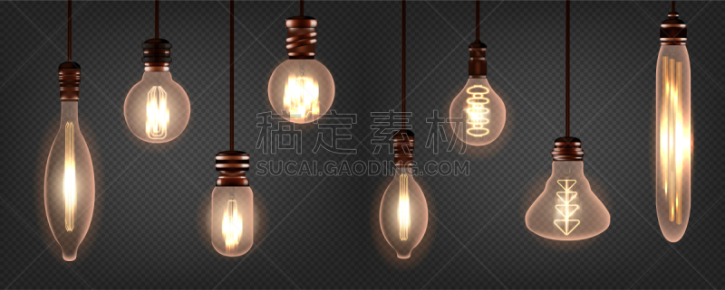 螺线,爱迪生,电灯泡,夜晚,华丽的,华贵,光亮,复古,写实,布置