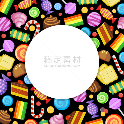 圆形,糖果店,果冻,糖果,棒棒糖,边框,形状,螺线,黄色,白色