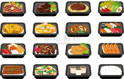 食品,绘画插图,蔬菜,牛排,菜单,寿司,米,,成分,餐具