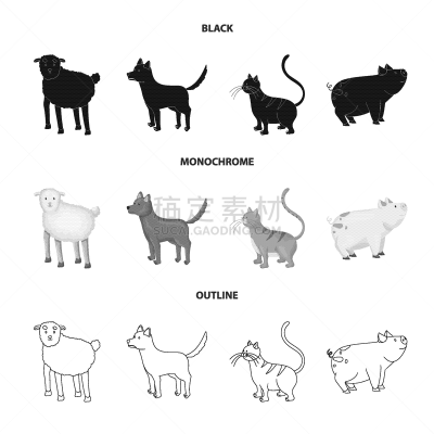 品牌名称,厨房,可爱的,农业,纯种犬,食品,狗,猪,牛